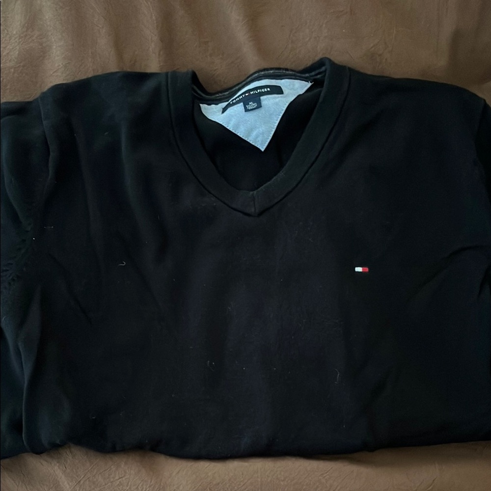 Tommy Hilfiger Black V-Neck Sweater